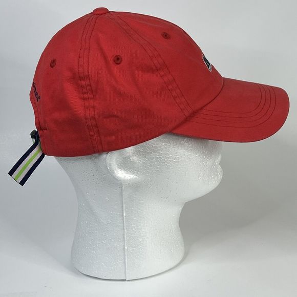 Vineyard Vines Classic Washed Baseball Hat Coral/Navy Whale - Picture 4 of 10